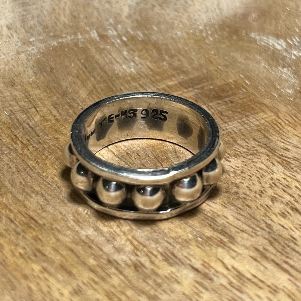 *SOLD* Taxco Mexico 925 Sterling Silver Round Ball Dome Ring - Picture 7 of 13